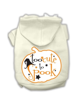 Too Cute to Spook Screenprint Hoodie Cream XS