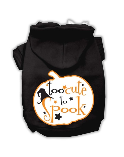 Too Cute to Spook Screenprint Hoodie Black L