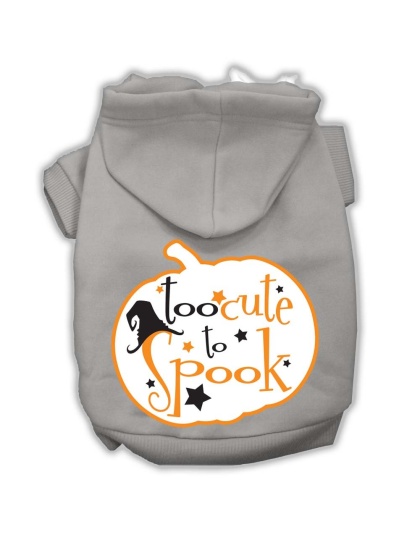 Too Cute to Spook Screenprint Hoodie Grey L