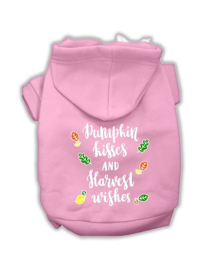 Pumpkin Kisses Screenprint Dog Hoodie Light Pink L