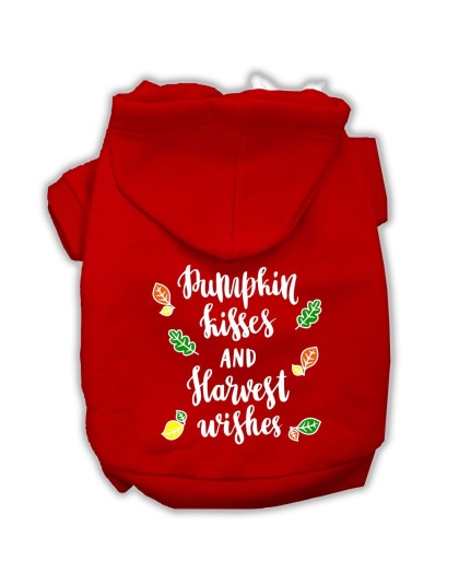 Pumpkin Kisses Screenprint Dog Hoodie Red L