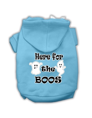 Here for the Boos Screenprint Dog Hoodie Baby Blue L