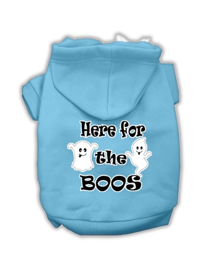 Here for the Boos Screenprint Dog Hoodie Baby Blue L