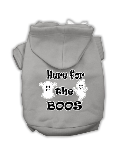 Here for the Boos Screenprint Dog Hoodie Grey L