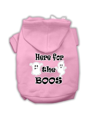 Here for the Boos Screenprint Dog Hoodie Light Pink L