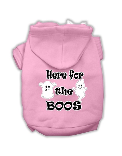 Here for the Boos Screenprint Dog Hoodie Light Pink L