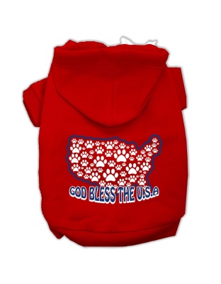 God Bless USA Screen Print Pet Hoodies Red Size L
