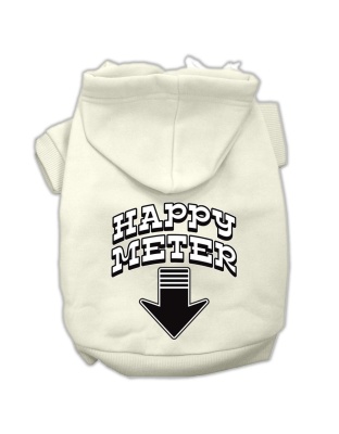 Happy Meter Screen Printed Dog Pet Hoodies Cream Size Lg