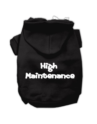 High Maintenance Screen Print Pet Hoodies Black L