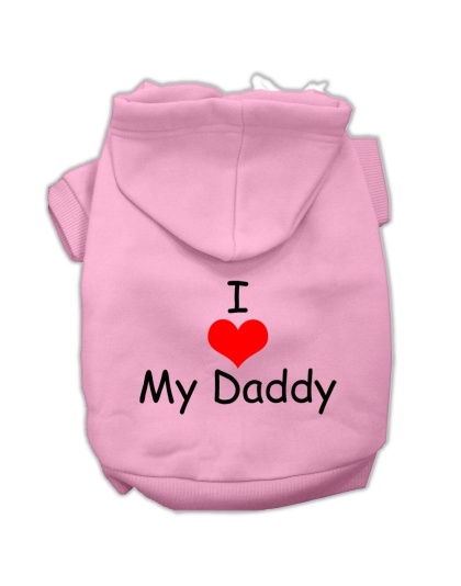 I Love My Daddy Screen Print Pet Hoodies Pink Size Lg