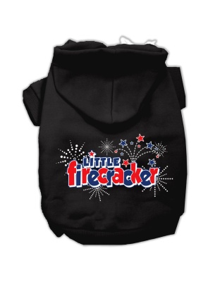 Little Firecracker Screen Print Pet Hoodies Black L