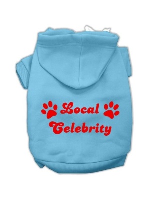 Local Celebrity Screen Print Pet Hoodies Baby Blue Size Lg