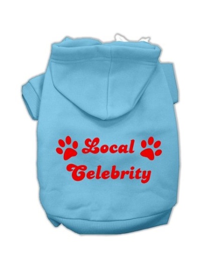 Local Celebrity Screen Print Pet Hoodies Baby Blue Size Lg