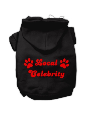 Local Celebrity Screen Print Pet Hoodies Black Size Lg