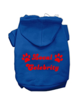 Local Celebrity Screen Print Pet Hoodies Blue Size Lg