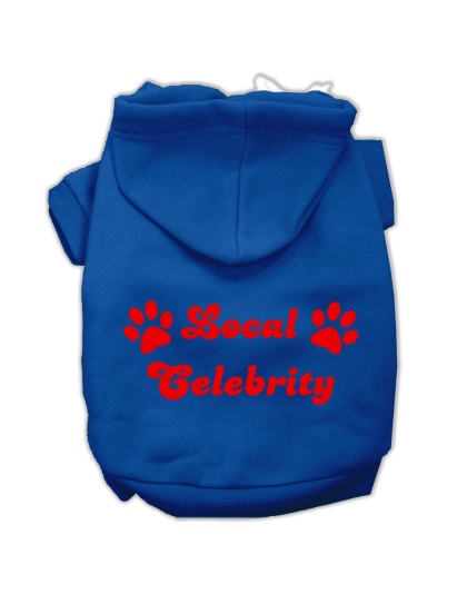 Local Celebrity Screen Print Pet Hoodies Blue Size Lg