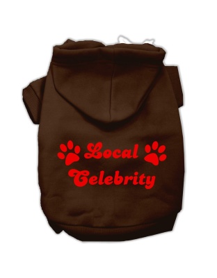 Local Celebrity Screen Print Pet Hoodies Brown Size Lg