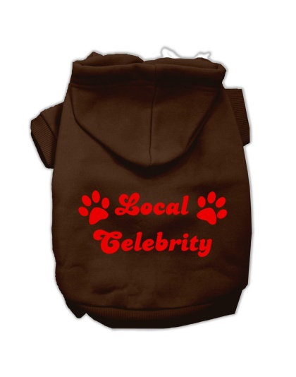 Local Celebrity Screen Print Pet Hoodies Brown Size Lg
