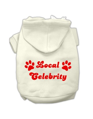 Local Celebrity Screen Print Pet Hoodies Cream Size Lg