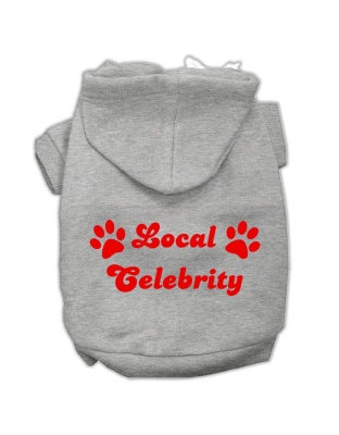 Local Celebrity Screen Print Pet Hoodies Grey Size Lg