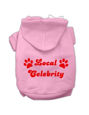 Local Celebrity Screen Print Pet Hoodies Pink Size Lg