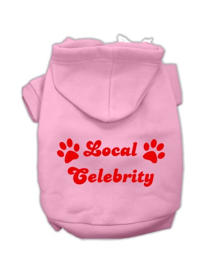 Local Celebrity Screen Print Pet Hoodies Pink Size Lg