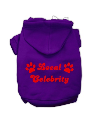 Local Celebrity Screen Print Pet Hoodies Purple Size Lg