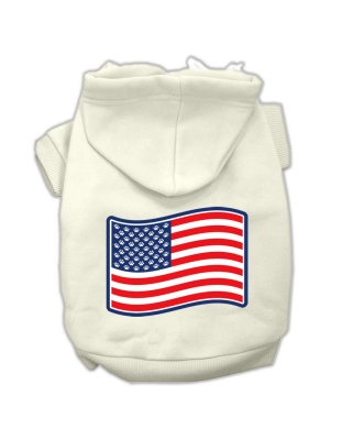 Paws and Stripes Screen Print Pet Hoodies Cream Size L