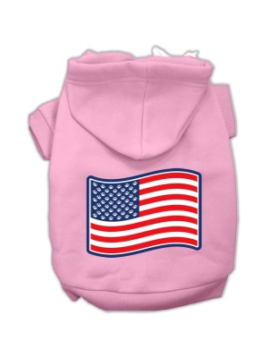 Paws and Stripes Screen Print Pet Hoodies Light Pink Size L