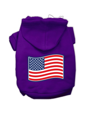 Paws and Stripes Screen Print Pet Hoodies Purple Size L