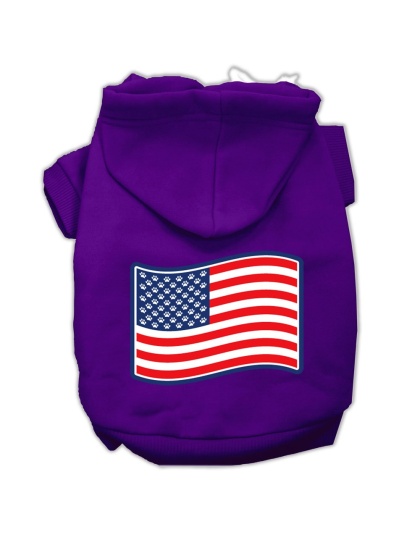 Paws and Stripes Screen Print Pet Hoodies Purple Size L