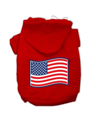 Paws and Stripes Screen Print Pet Hoodies Red Size L