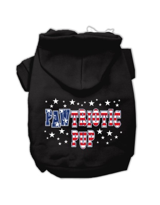 Pawtriotic Pup Screen Print Pet Hoodies Black Size Lg