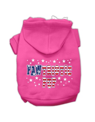 Pawtriotic Pup Screen Print Pet Hoodies Bright Pink Size L