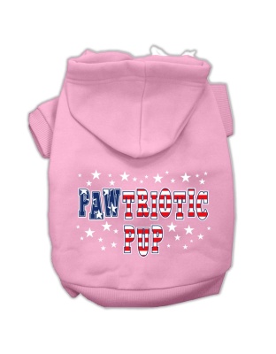 Pawtriotic Pup Screen Print Pet Hoodies Light Pink L