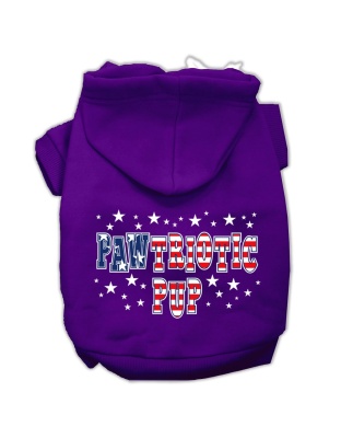 Pawtriotic Pup Screen Print Pet Hoodies Purple Size L
