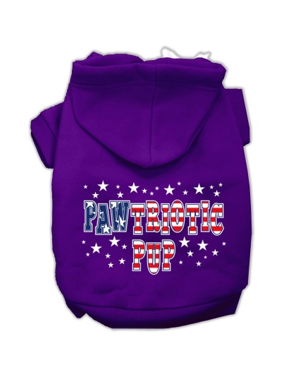 Pawtriotic Pup Screen Print Pet Hoodies Purple Size L