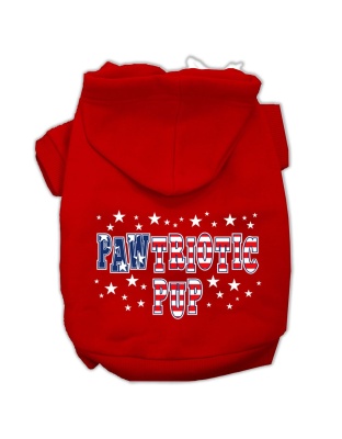 Pawtriotic Pup Screen Print Pet Hoodies Red Size L