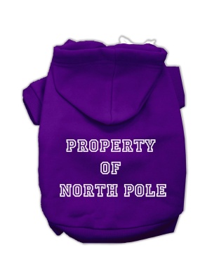 Property of North Pole Screen Print Pet Hoodies Purple Size L