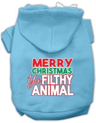 Ya Filthy Animal Screen Print Pet Hoodie Baby Blue Lg