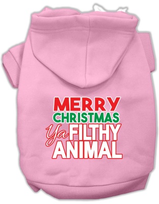 Ya Filthy Animal Screen Print Pet Hoodie Light Pink Lg