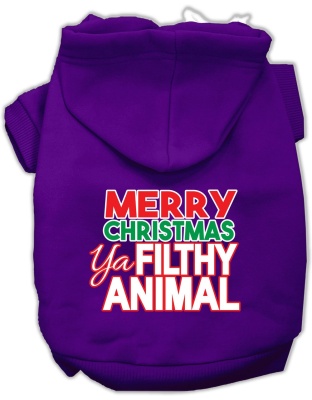 Ya Filthy Animal Screen Print Pet Hoodie Purple Lg