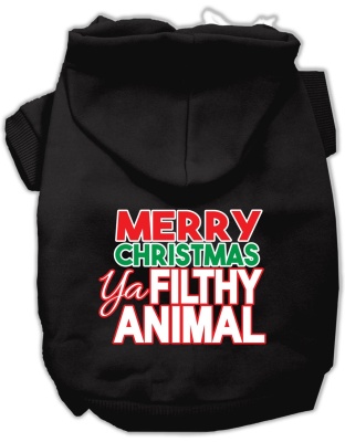 Nice until proven Naughty Screen Print Pet Hoodie Black Lg