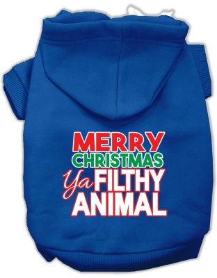 Nice until proven Naughty Screen Print Pet Hoodie Blue Lg