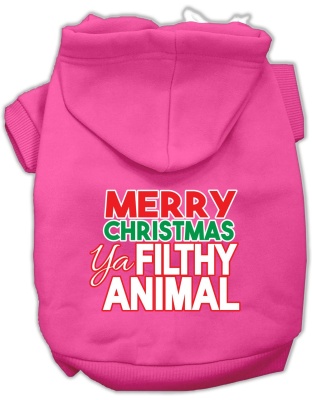 Nice until proven Naughty Screen Print Pet Hoodie Bright Pink Lg