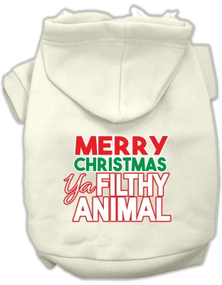 Nice until proven Naughty Screen Print Pet Hoodie Cream Lg
