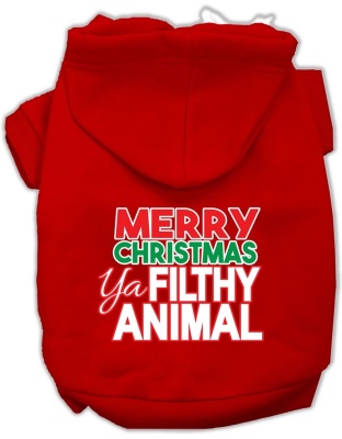 Nice until proven Naughty Screen Print Pet Hoodie Red Lg