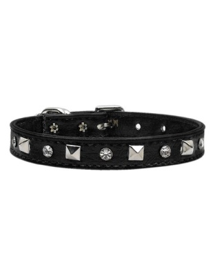 "Just the Basics" Crystal and Pyramid Collars Black 10