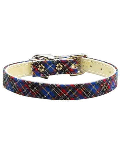 3/8" Plaid Plain Collars Blue 10