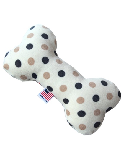 6" Plush Bone Dog Toy Beach Dots